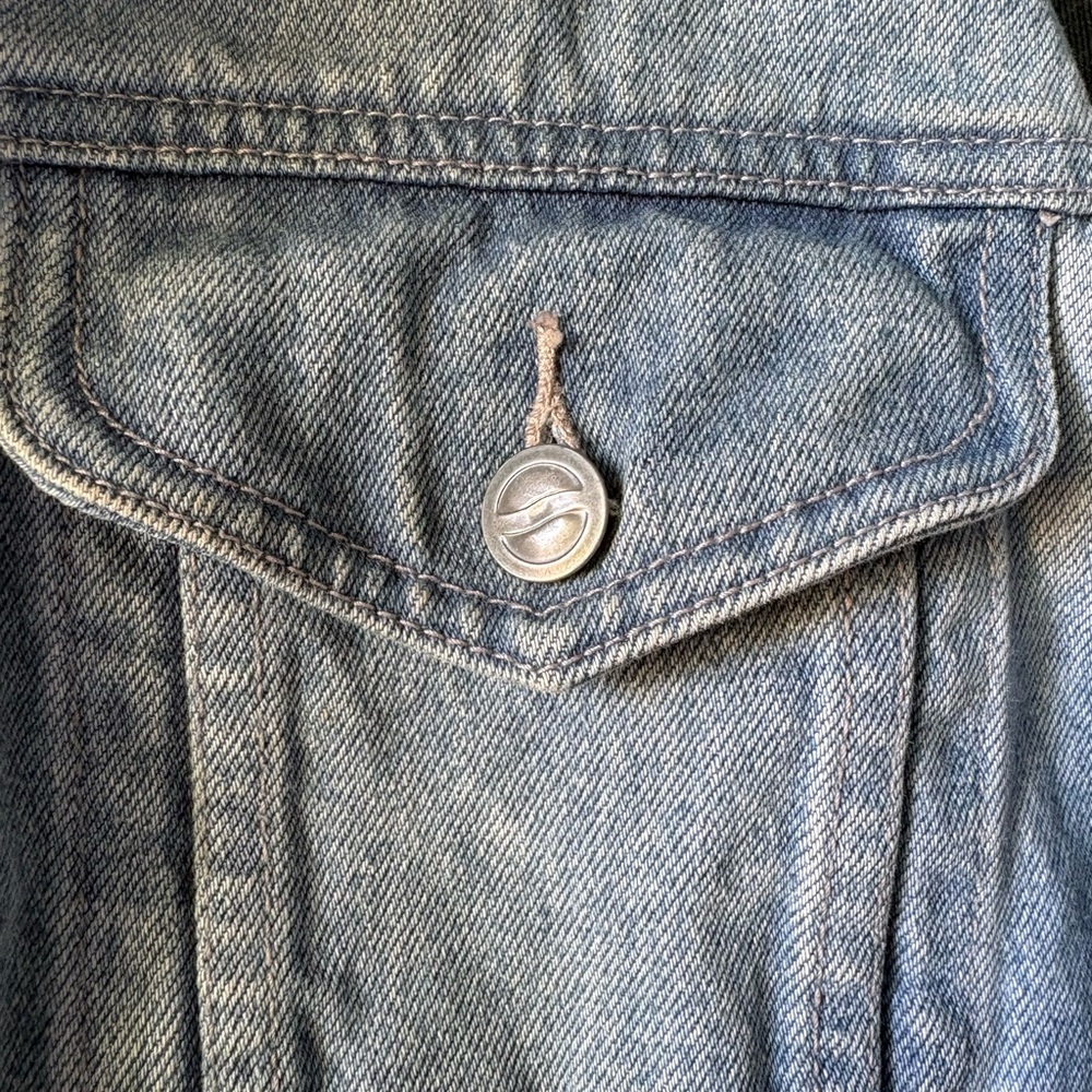 vintage 1990s Pepsi "Nothing Else Is A Pepsi" light blue denim trucker jacket - Picture 2 of 8